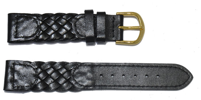 bracelet-montre-tresse-noir-18-Bracelet montre cuir tress  :: + infos - Devis 