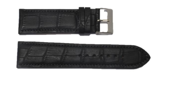 bracelet-montre-bom-alligator-noir-24-Bracelet montre bombé cuir  :: + infos - Devis 