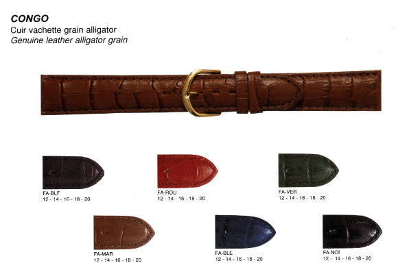 bracelet montre cuir grain alligator